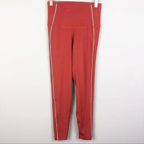 NIKE | Leggings Burnt Orange With Rainbow Stripe Women’s Size Small - Picture 1 of 10